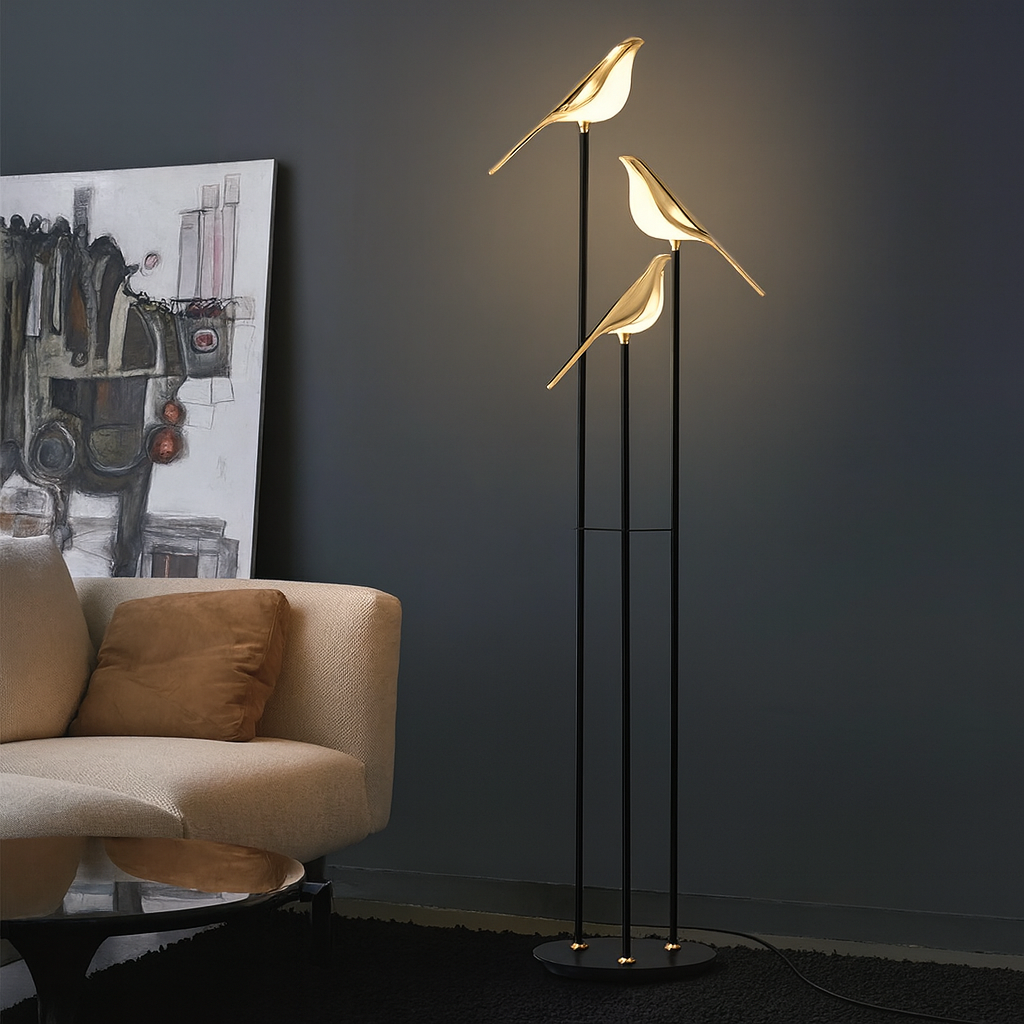 Abstract Bird Silhouette Floor Lamp For Modern Living Room Decor