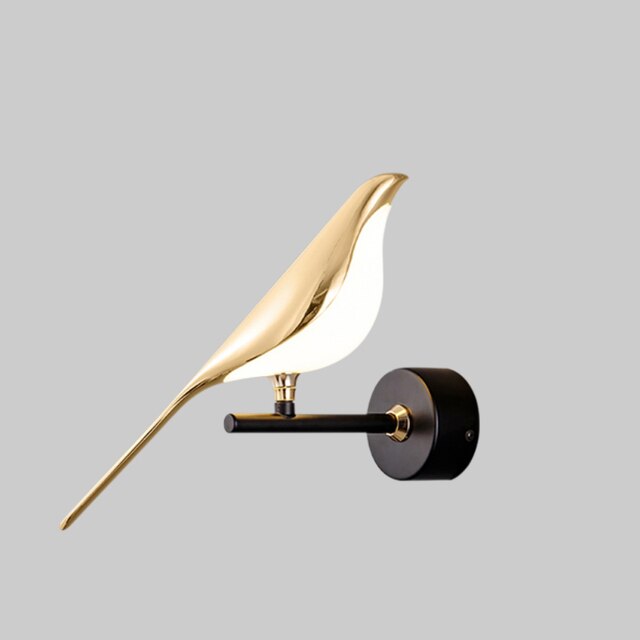 Modern LED Bird Wall Sconce Sculptural Minimalist Metal Light