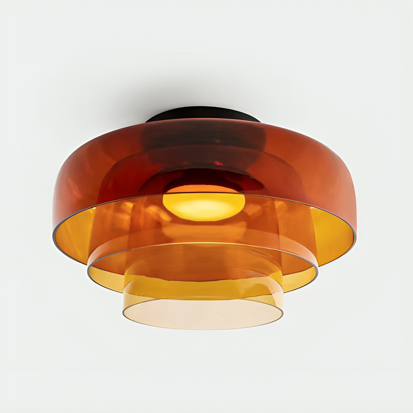 Nordic Bauhaus Layered Glass Pendant Light With Adjustable Suspension