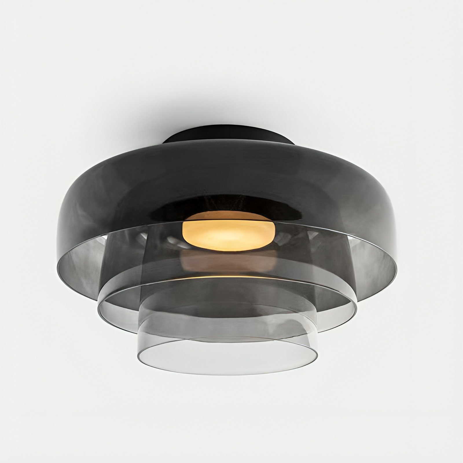 Nordic Bauhaus Layered Glass Pendant Light With Adjustable Suspension