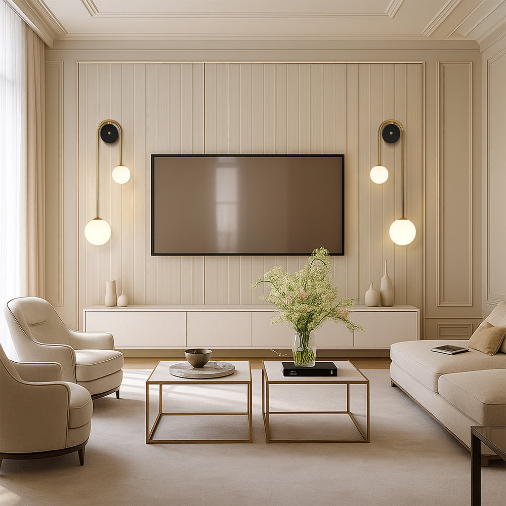 Modern Living Arc Wall Light Featuring Elegant Curved Silhouette