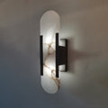 Contemporary Oval Marble Wall Sconce With Soft Vertical Led Ambient Lighting