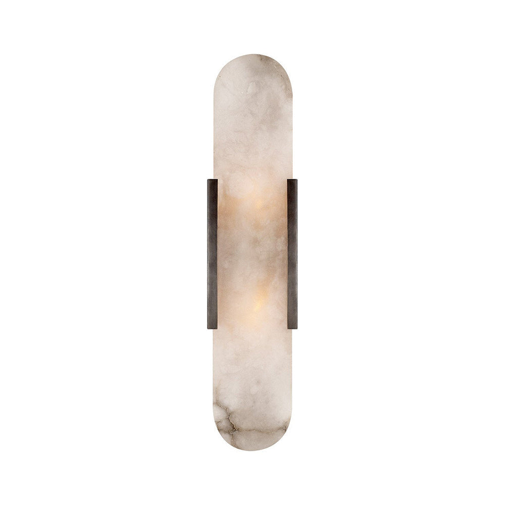 Contemporary Oval Marble Wall Sconce With Soft Vertical Led Ambient Lighting