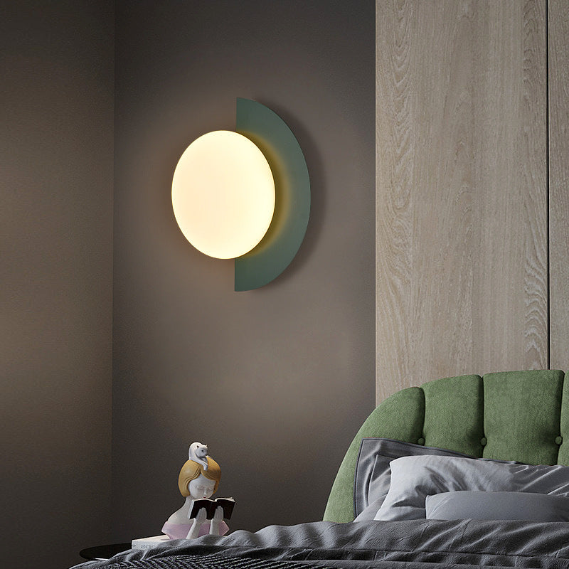 Modern Nordic Semicircle Led Hardwired Indoor Wall Light Fixture