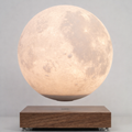 Levitating Moon Shaped LED Night Light With Wooden Base Stand