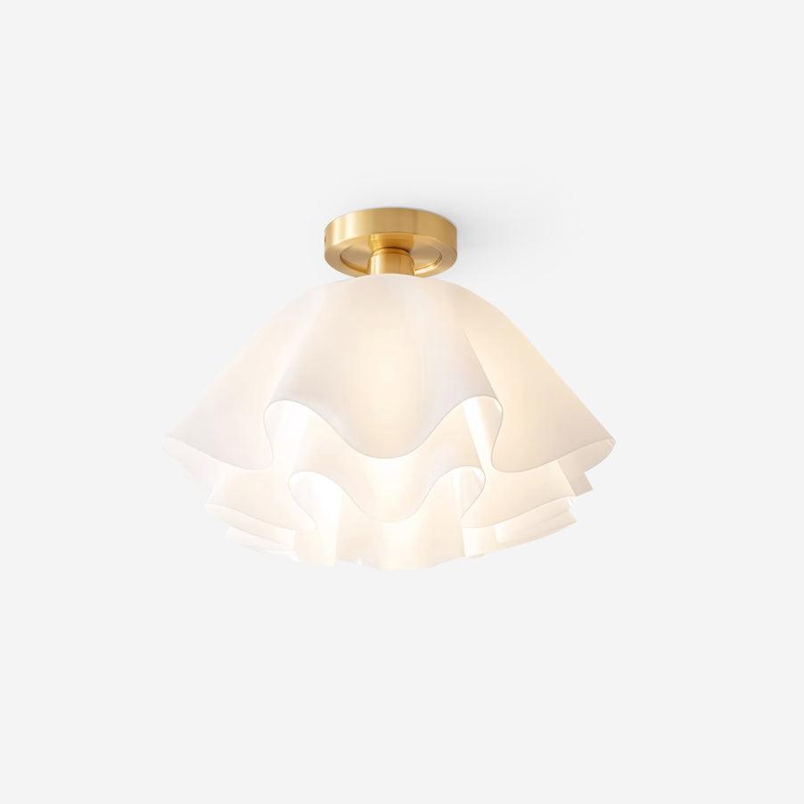 Modern Ruffled Fabric Ceiling Light For Bedroom Hallway Interior Decor