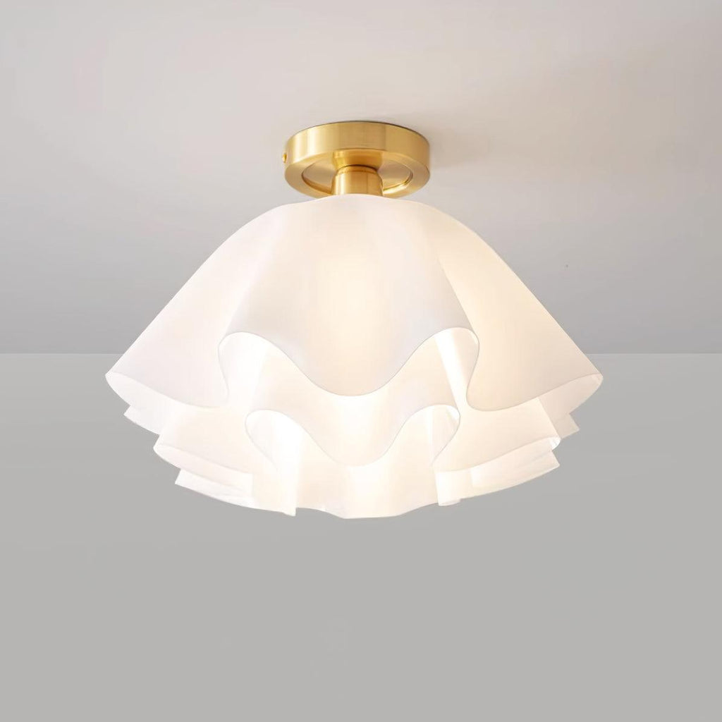 Modern Ruffled Fabric Ceiling Light For Bedroom Hallway Interior Decor