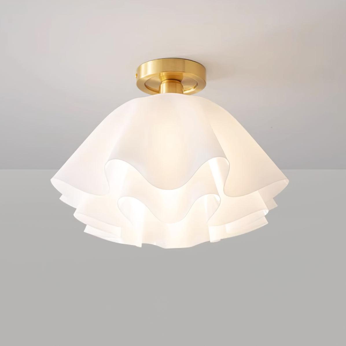 Modern Ruffled Fabric Ceiling Light For Bedroom Hallway Interior Decor