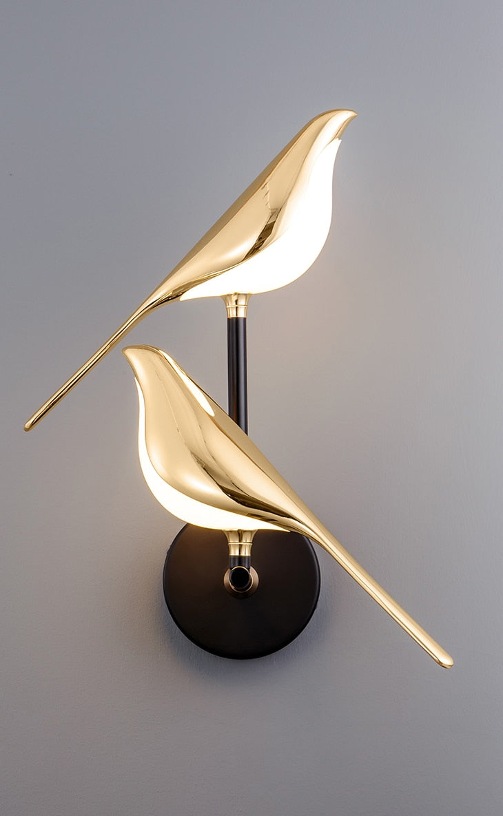 Modern LED Bird Wall Sconce Sculptural Minimalist Metal Light