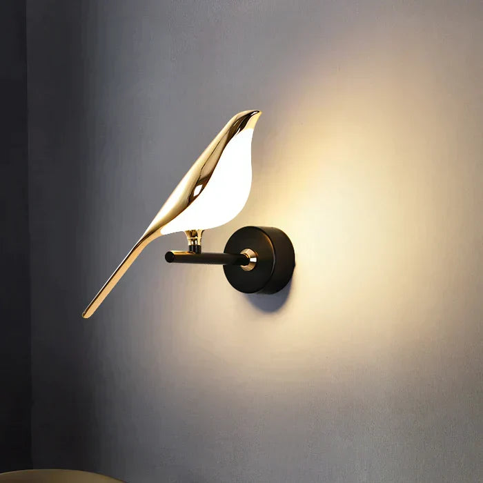 Modern LED Bird Wall Sconce Sculptural Minimalist Metal Light