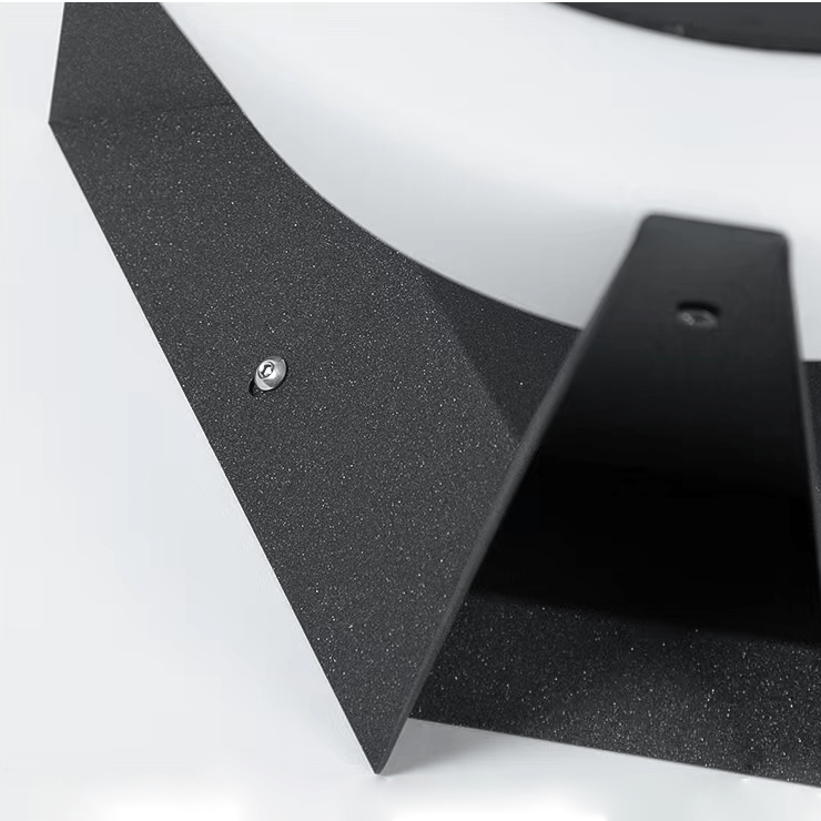 Black Square Solar Garden Lamp With Soft White Illuminated Top