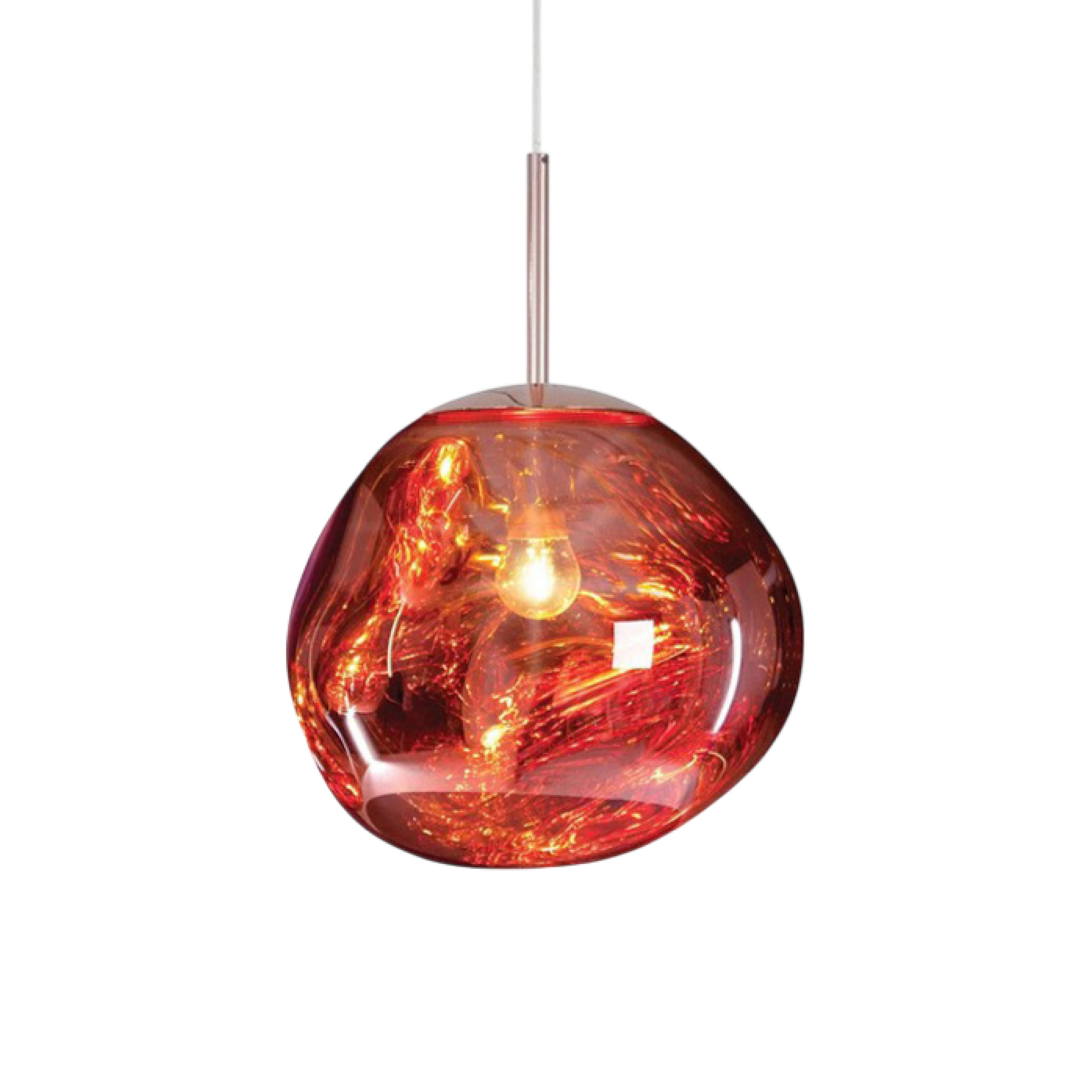 Clear Molten Glass Pendant Light With Modern Organic Globe Design