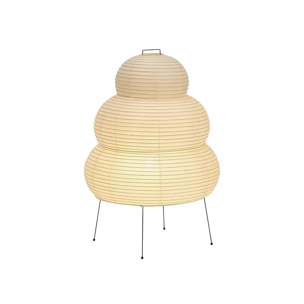 Japanese Rice Paper Floor Lamp With Clean Metal Frame Sculptural Design