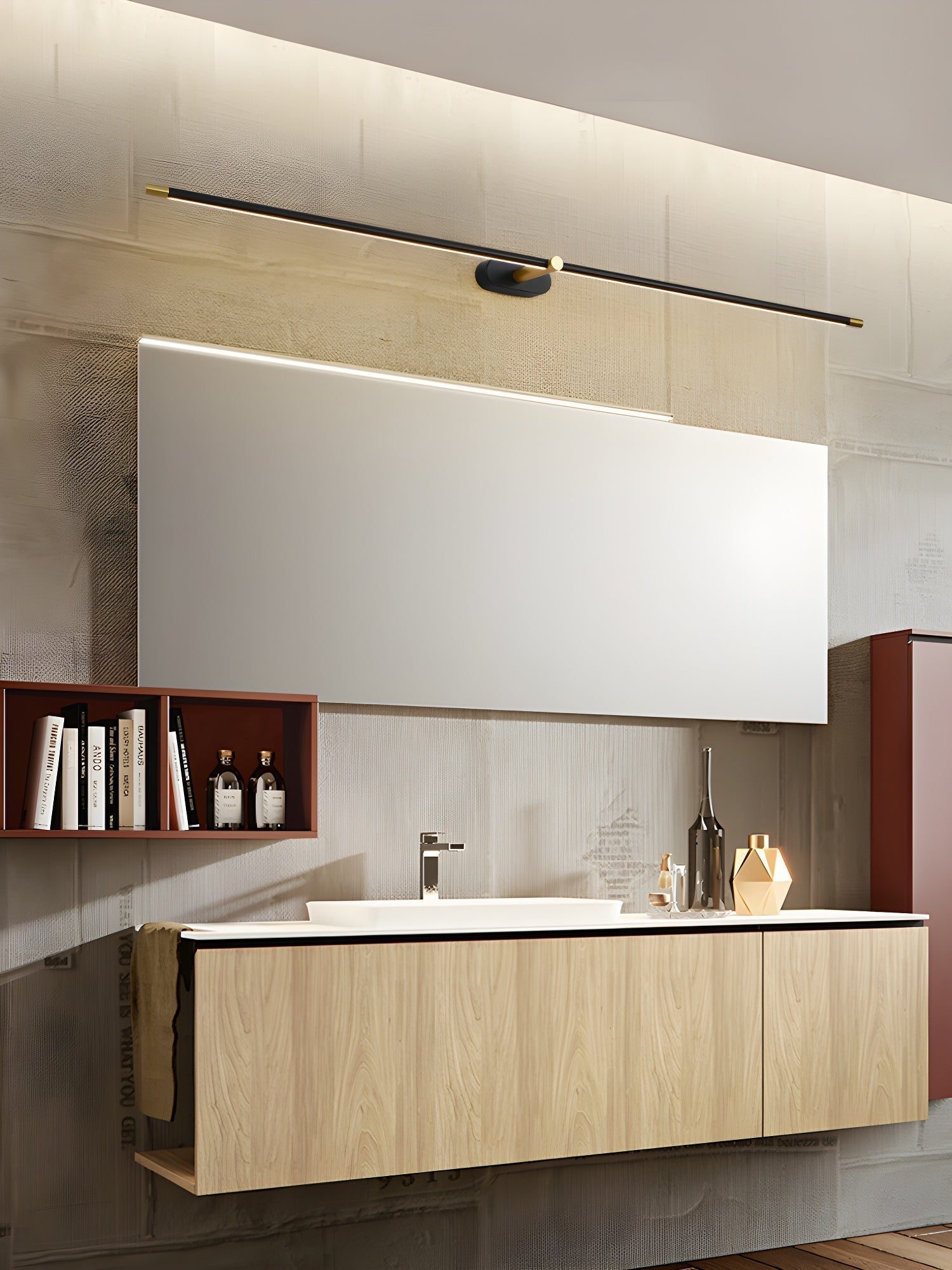 Modern Linear Wall Lamp Slim Minimalist Matte Black Room Lighting