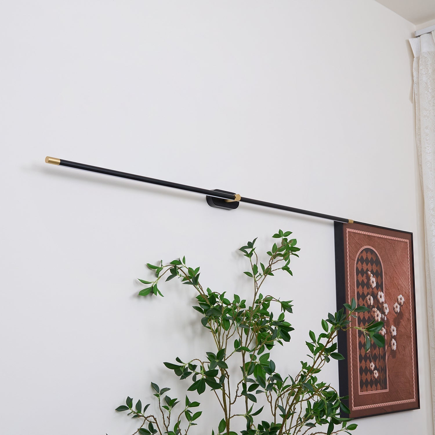 Modern Linear Wall Lamp Slim Minimalist Matte Black Room Lighting