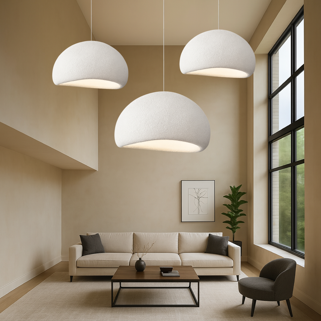 Minimalist Wabi Sabi Textured Dome Pendant Ceiling Light Fixture