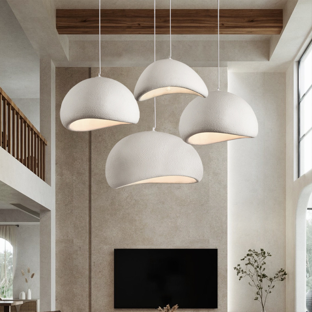Minimalist Wabi Sabi Textured Dome Pendant Ceiling Light Fixture