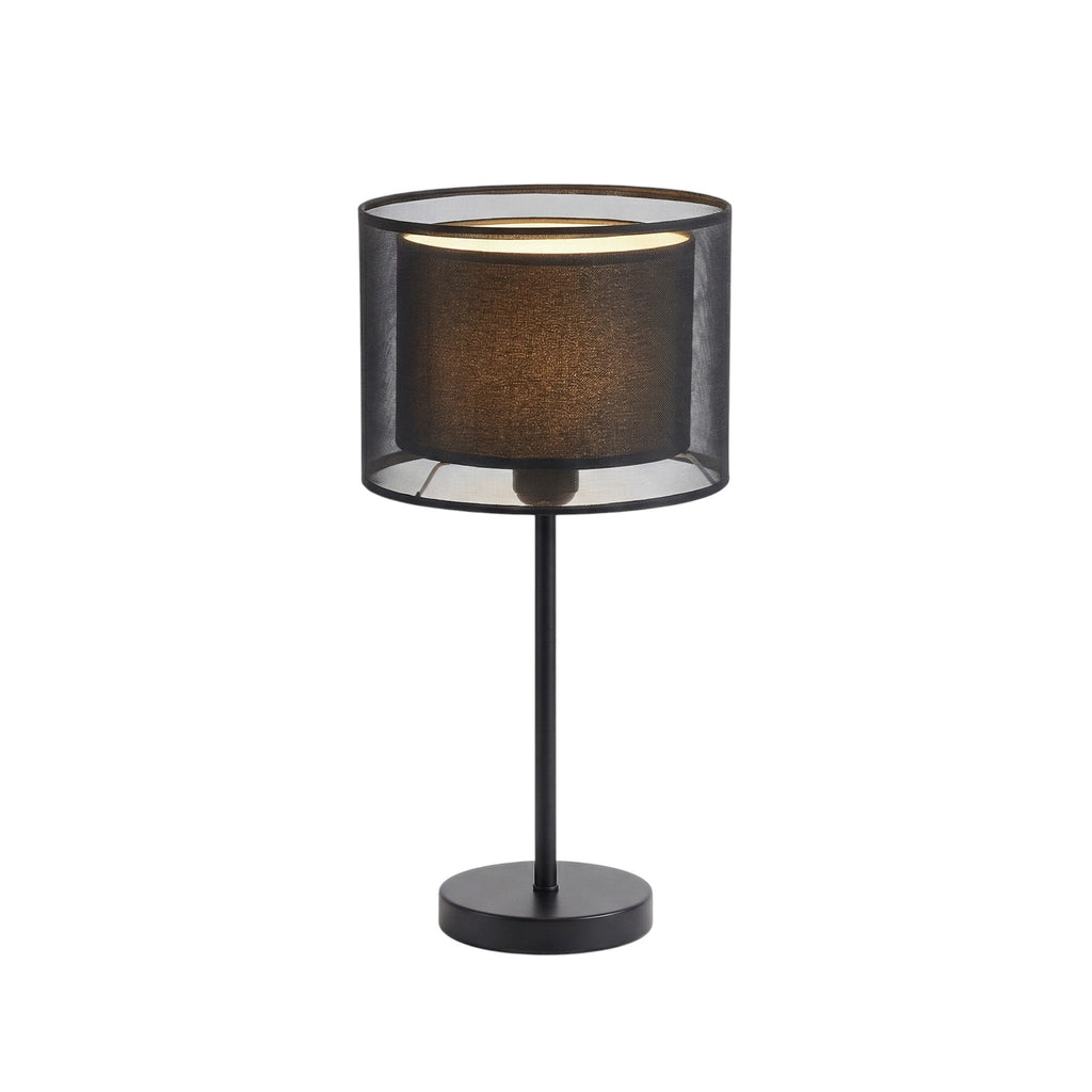 LumaGlow Black Mesh Table Lamp With Dual Layer Ambient Lighting