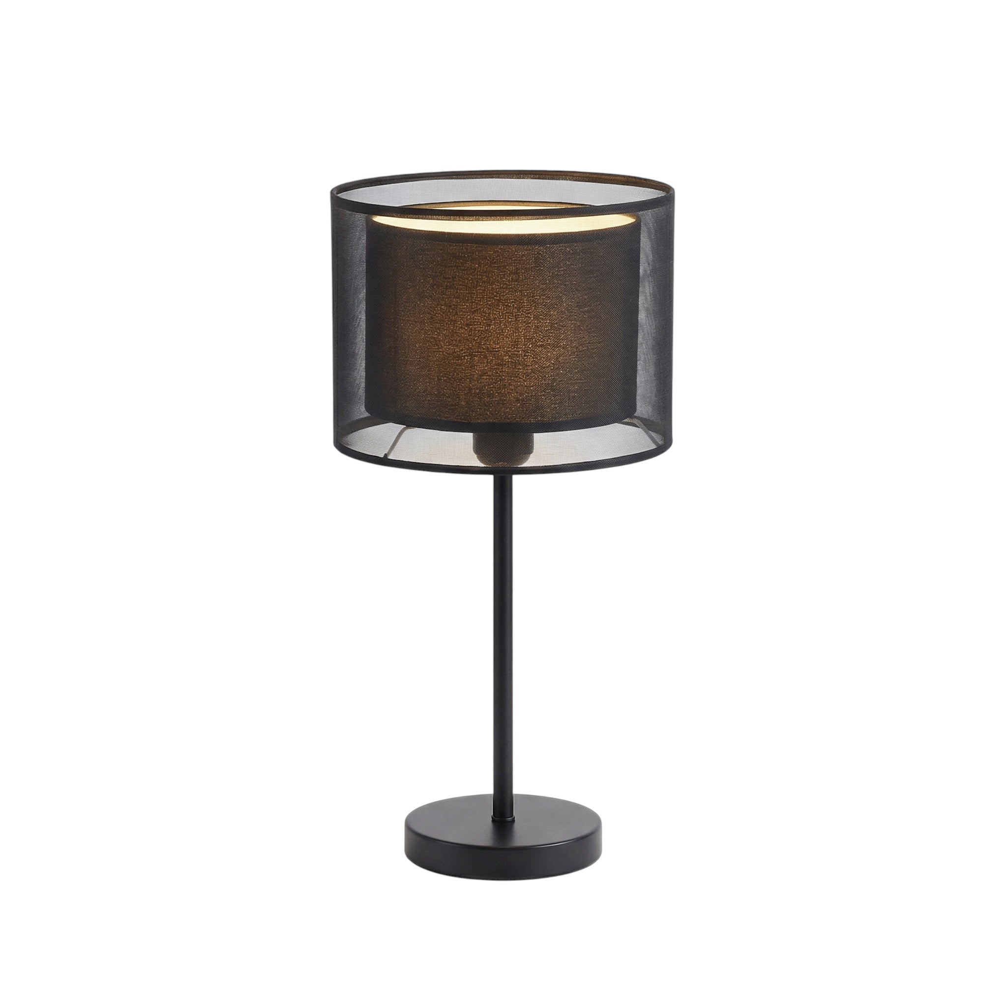 LumaGlow Black Mesh Table Lamp With Dual Layer Ambient Lighting
