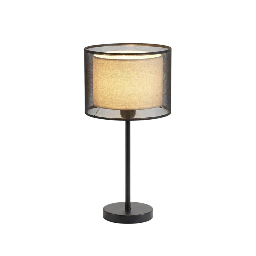 LumaGlow Black Mesh Table Lamp With Dual Layer Ambient Lighting