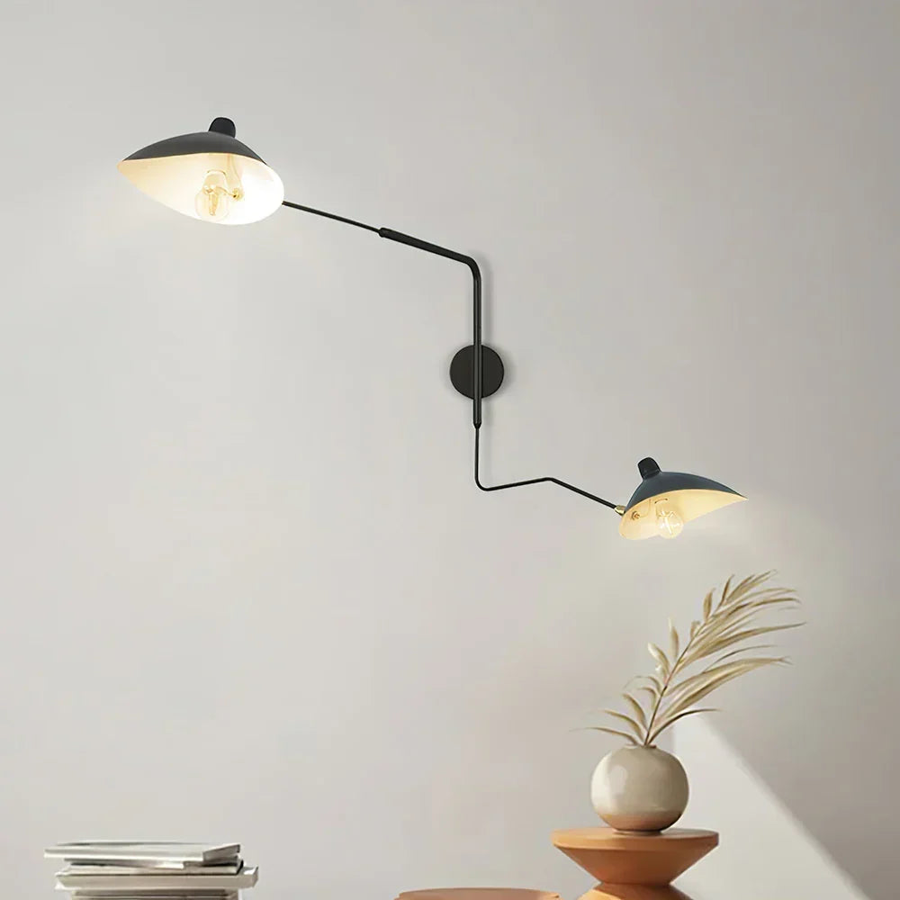 Modern Dual Adjustable Arm Wall Lamp For Reading And Accent Light