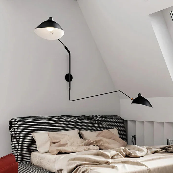 Modern Dual Adjustable Arm Wall Lamp For Reading And Accent Light