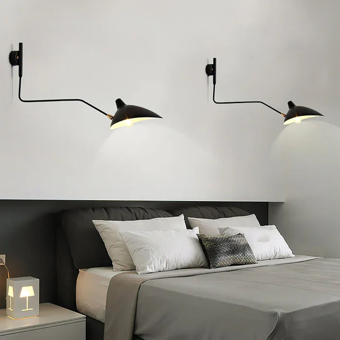 Modern Dual Adjustable Arm Wall Lamp For Reading And Accent Light