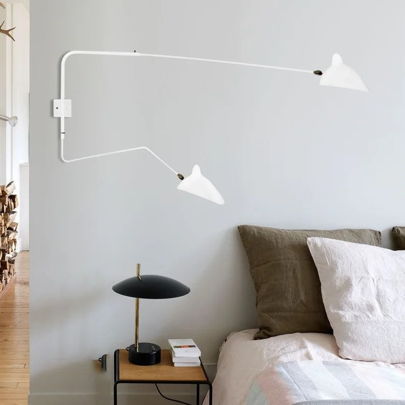 Modern Dual Adjustable Arm Wall Lamp For Reading And Accent Light