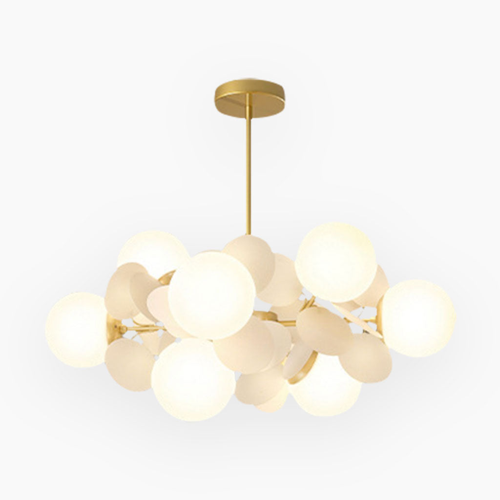 Modern Opal Glass Sphere Cluster Ceiling Light Fixture