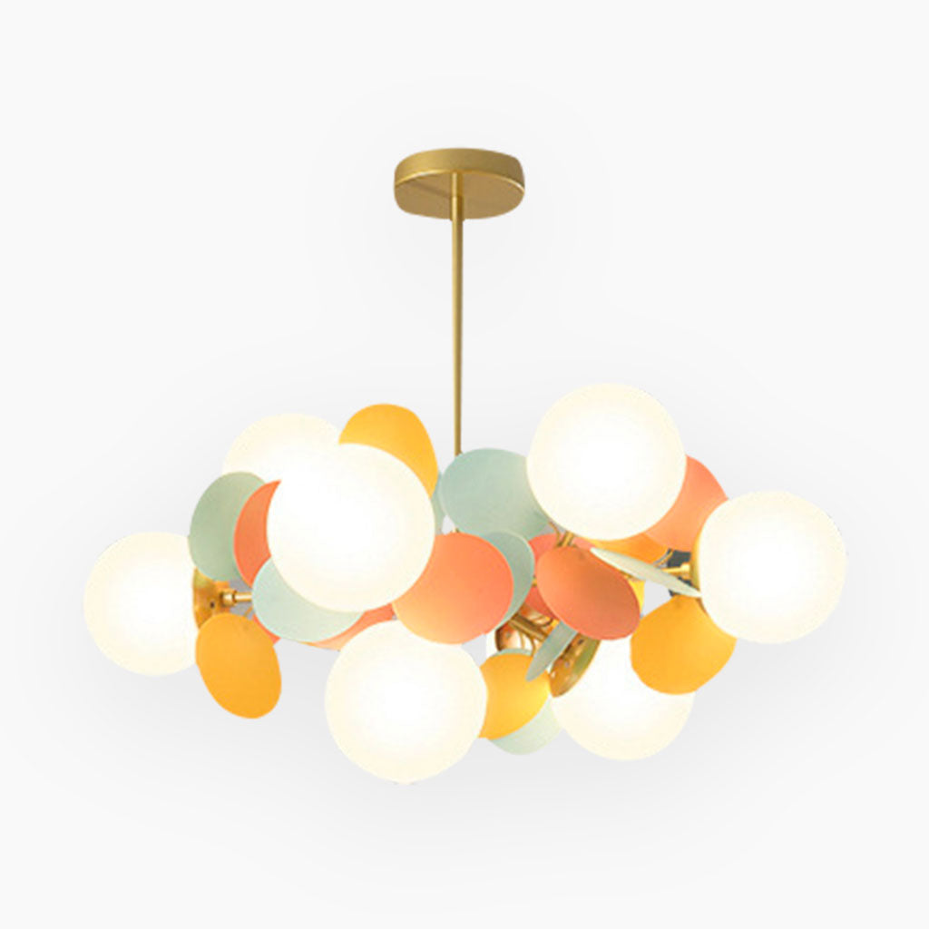 Modern Opal Glass Sphere Cluster Ceiling Light Fixture