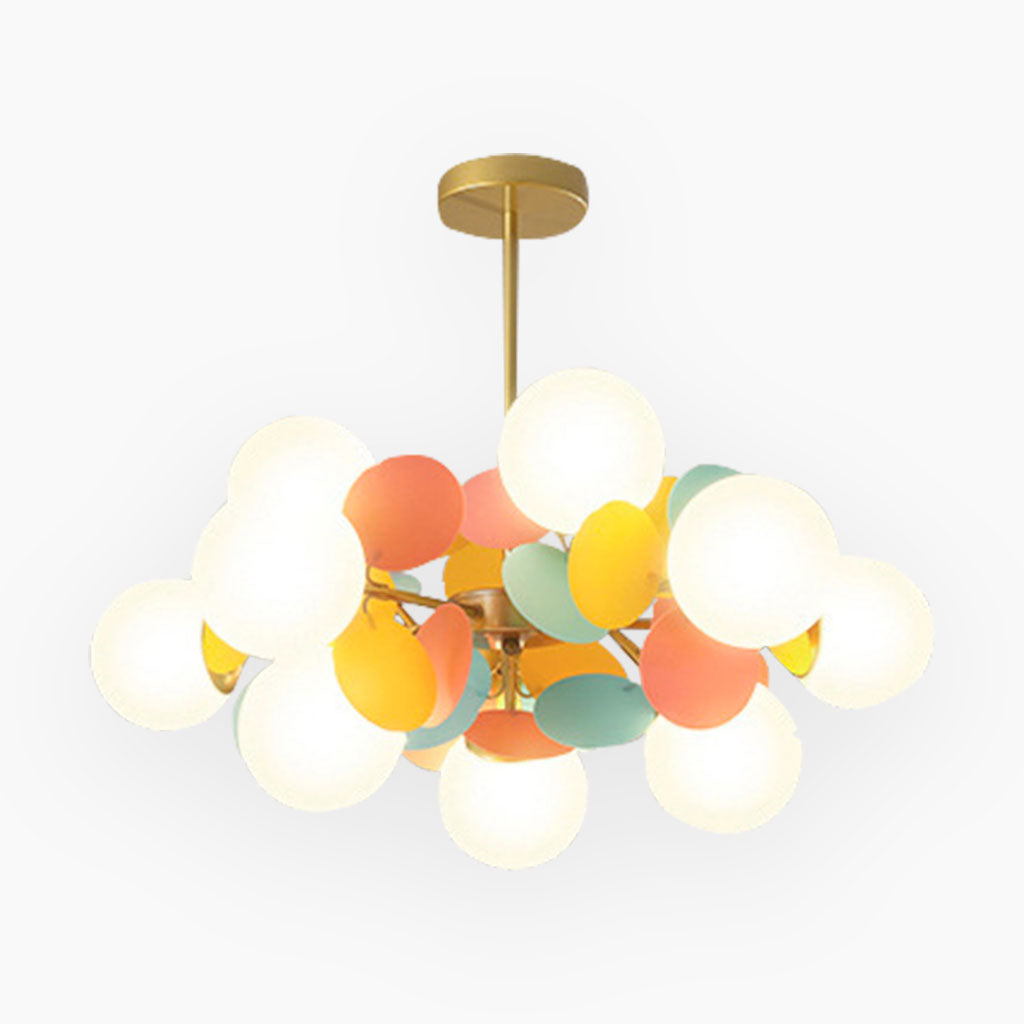 Modern Opal Glass Sphere Cluster Ceiling Light Fixture
