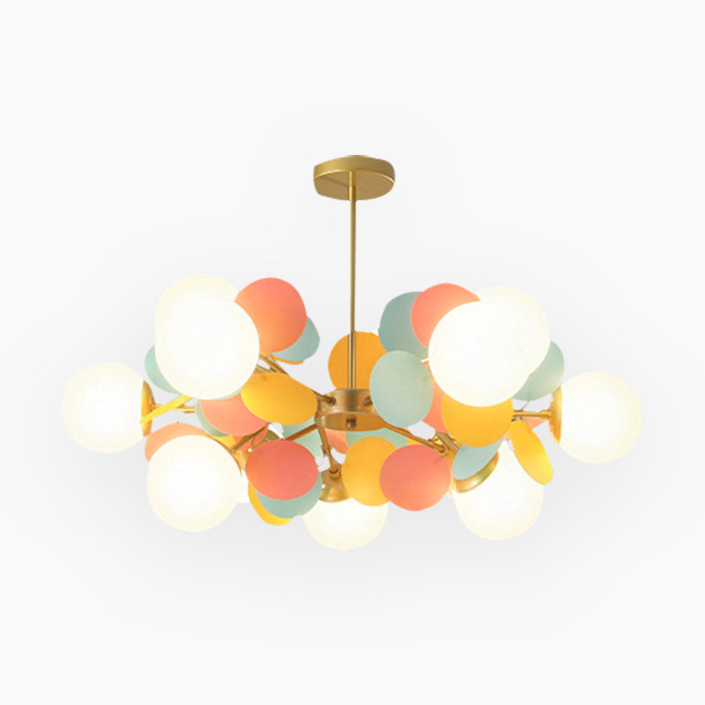 Modern Opal Glass Sphere Cluster Ceiling Light Fixture