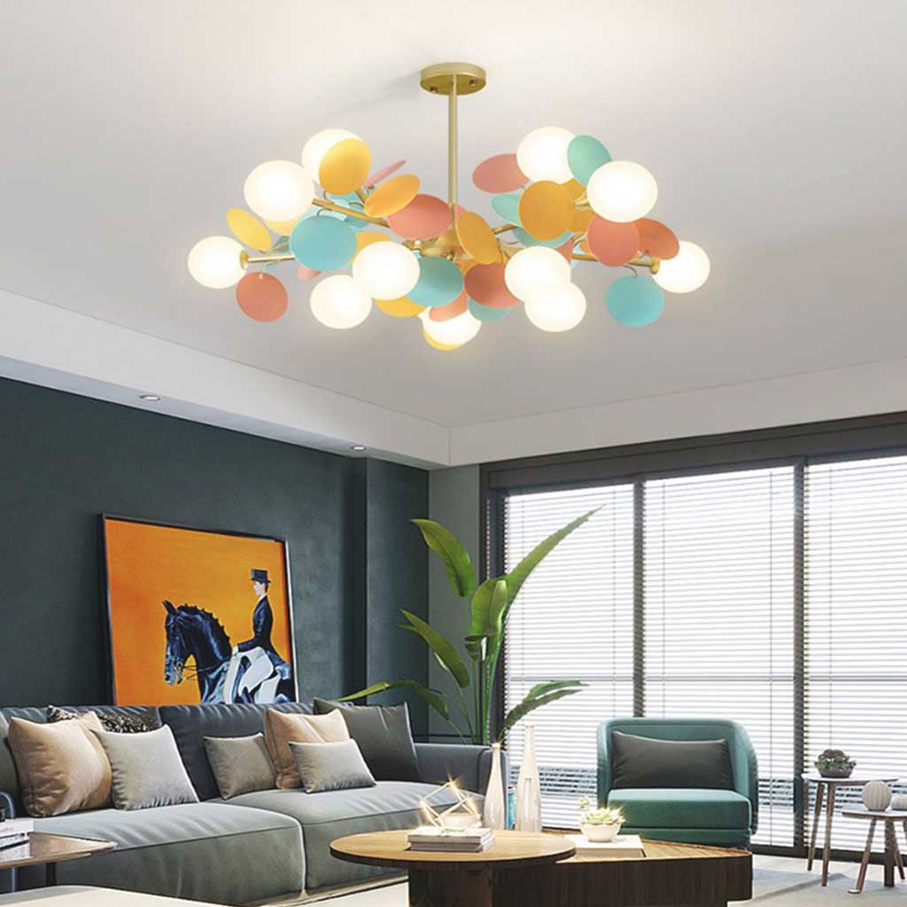 Modern Opal Glass Sphere Cluster Ceiling Light Fixture