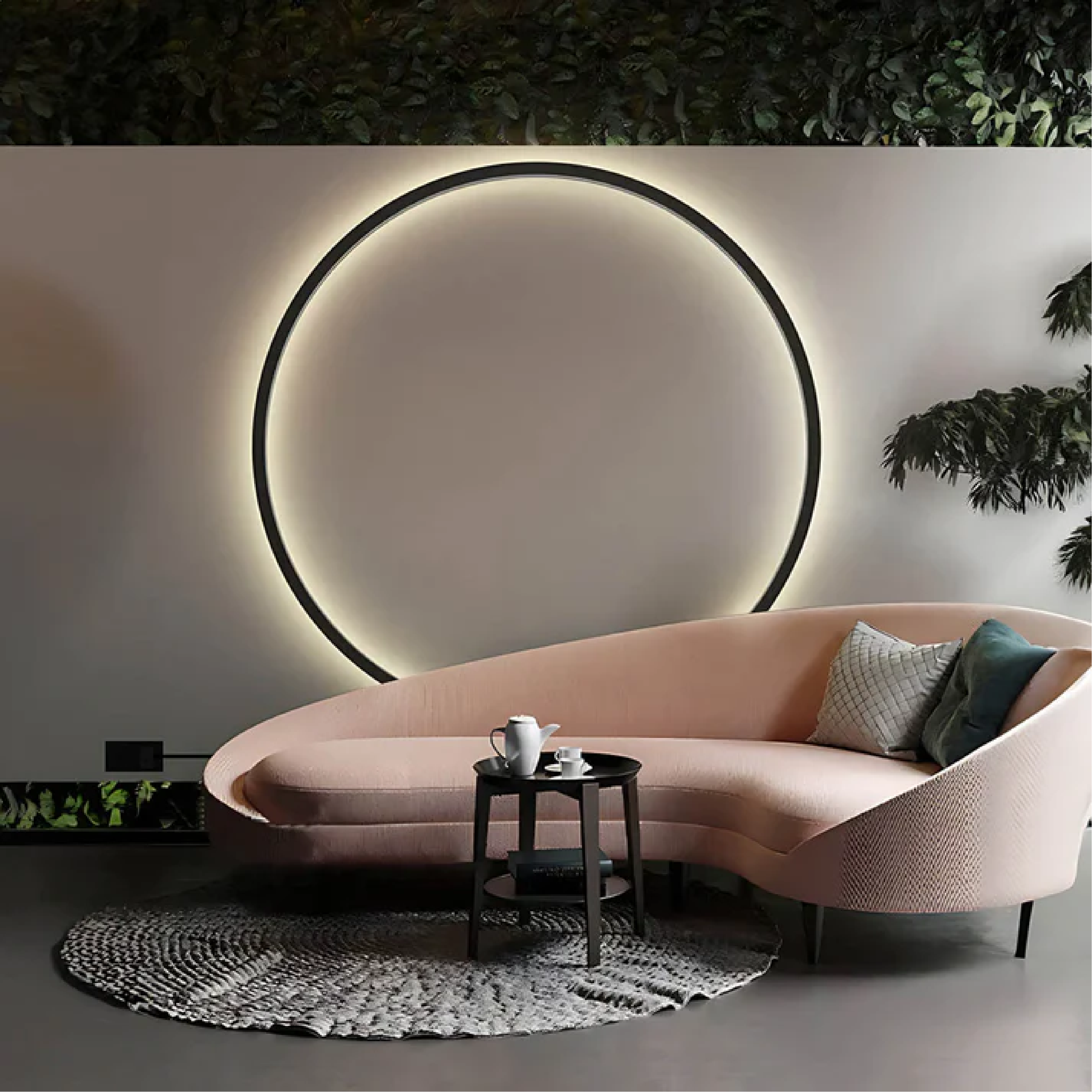 Modern Minimalist Circular Ring Wall Light With Soft Led Lighting