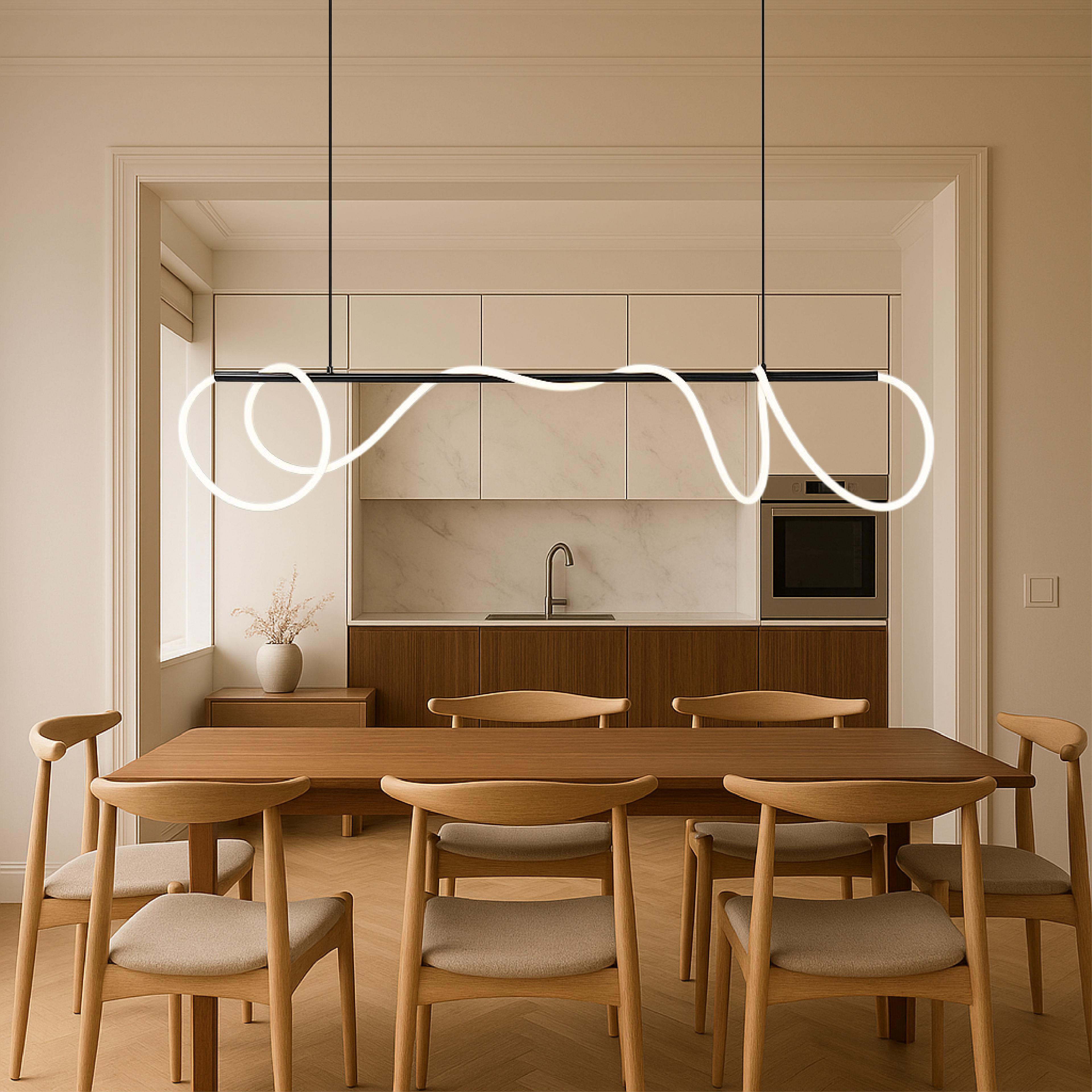 Adjustable Cable Linear LED Kitchen Island Pendant Light Fixture