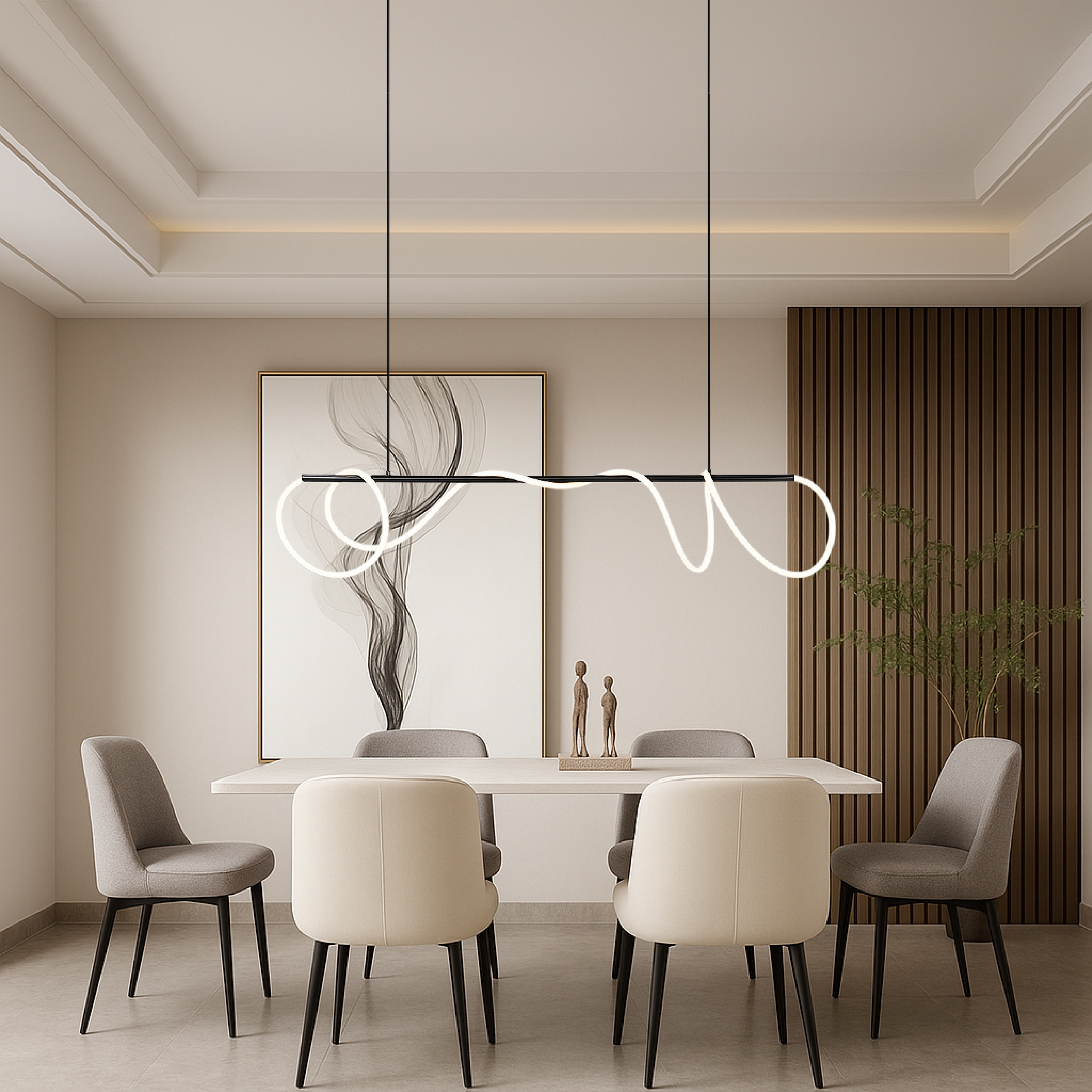 Adjustable Cable Linear LED Kitchen Island Pendant Light Fixture