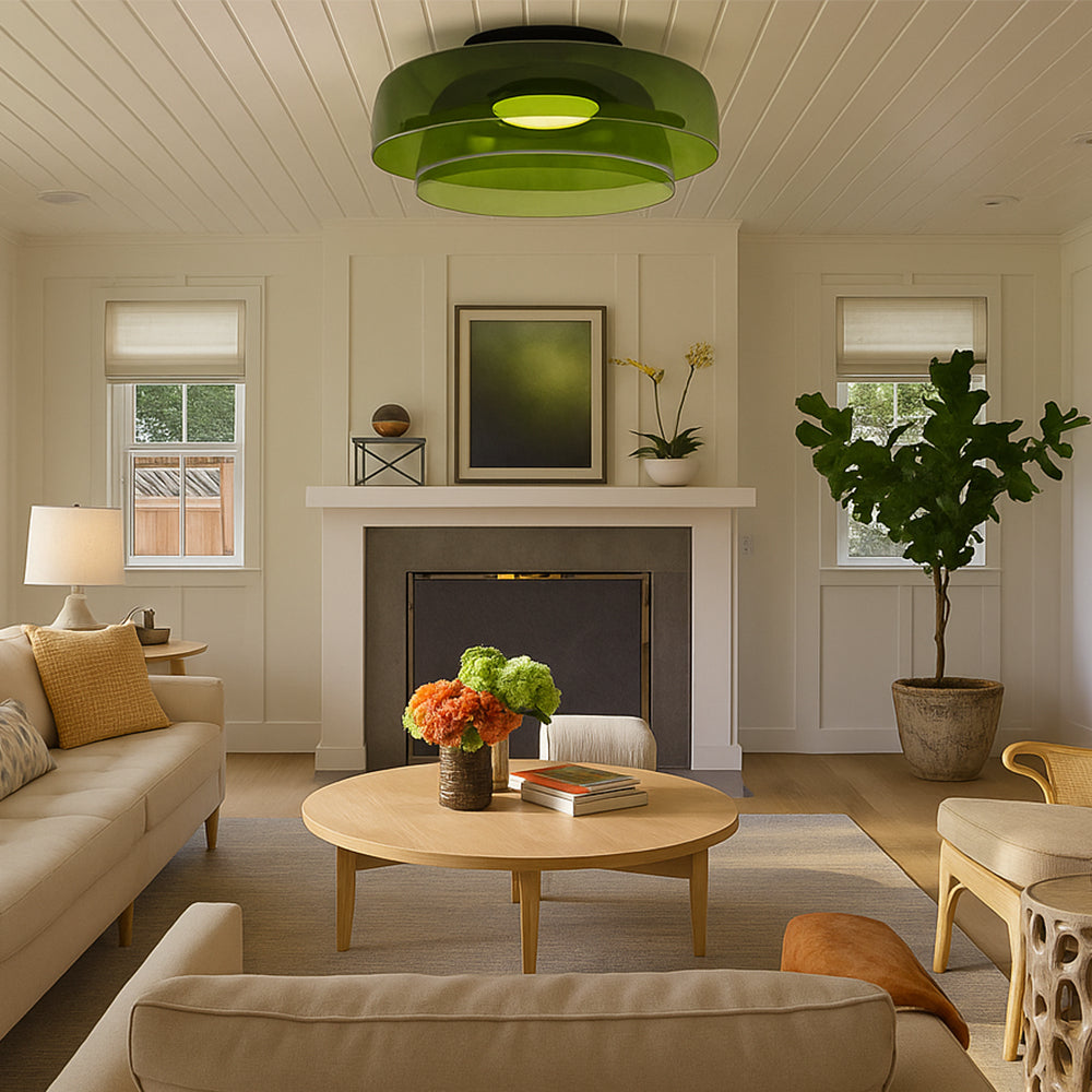 Nordic Bauhaus Layered Glass Pendant Light With Adjustable Suspension