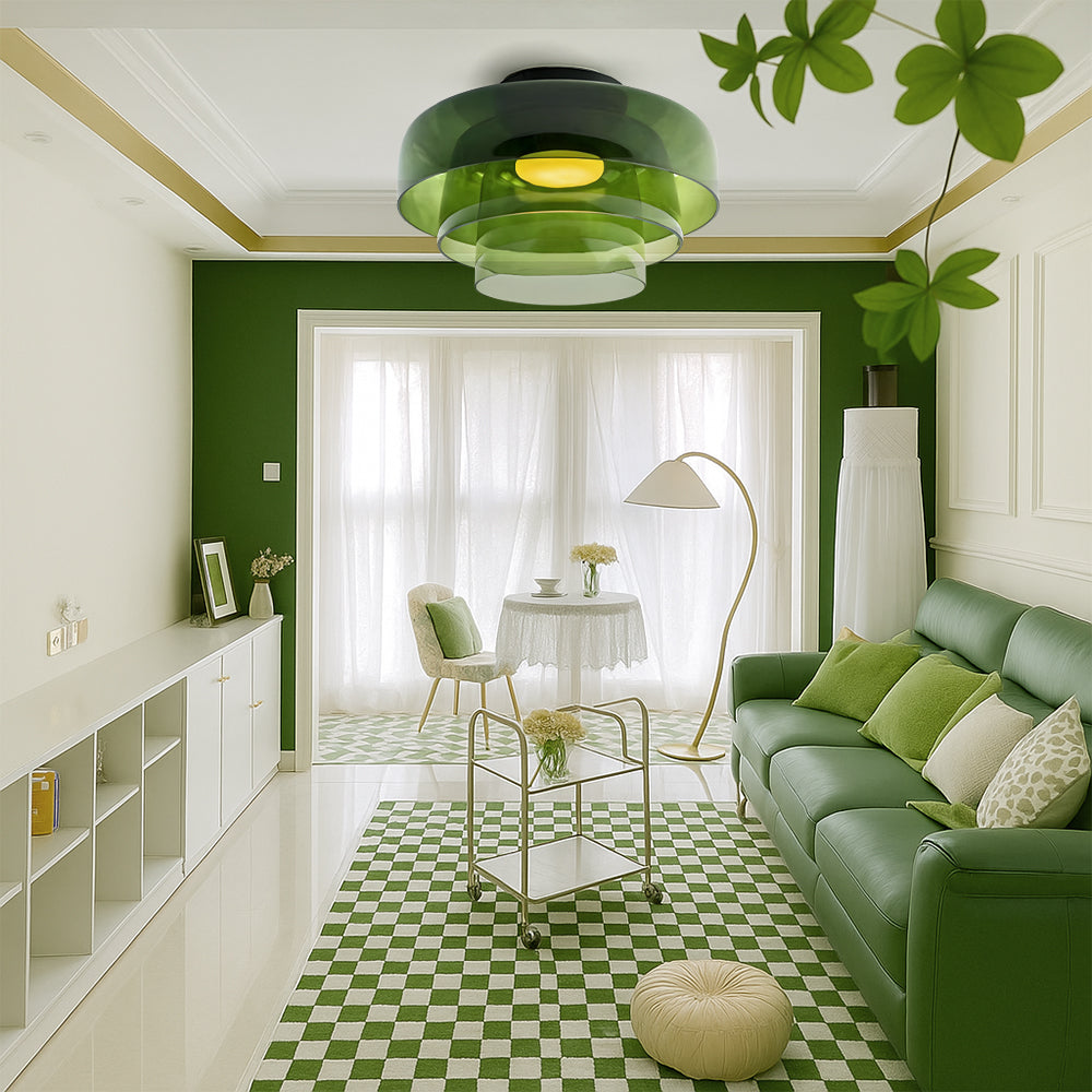 Nordic Bauhaus Layered Glass Pendant Light With Adjustable Suspension