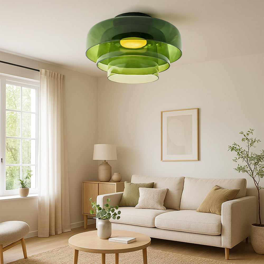 Nordic Bauhaus Layered Glass Pendant Light With Adjustable Suspension