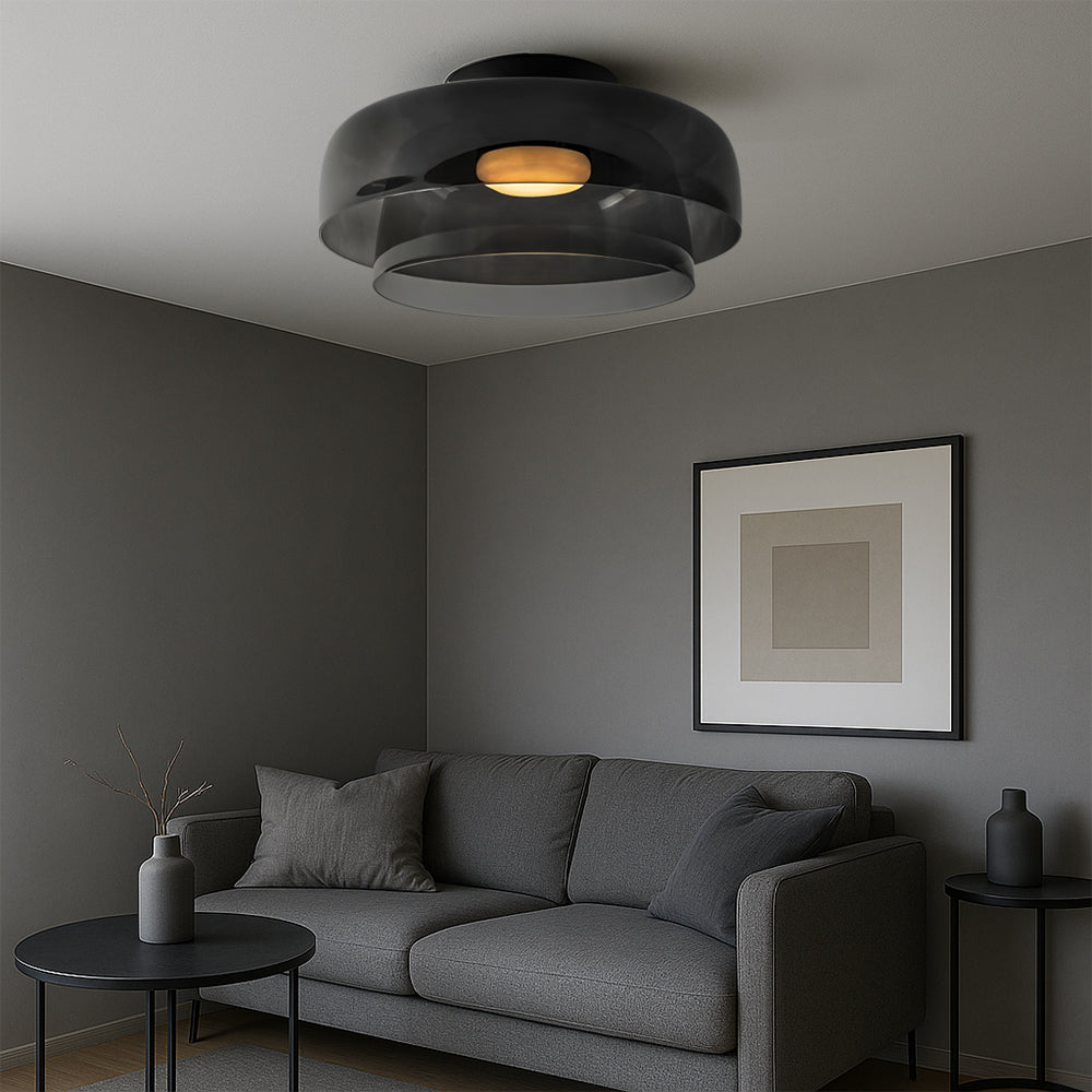 Nordic Bauhaus Layered Glass Pendant Light With Adjustable Suspension