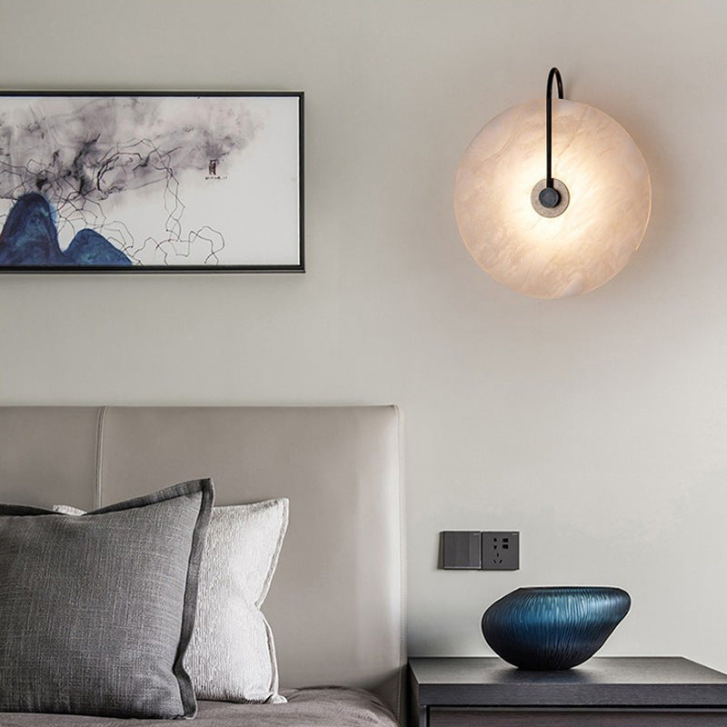 Minimalist Led Marble Wall Lamp With Sleek Geometric Design For Home