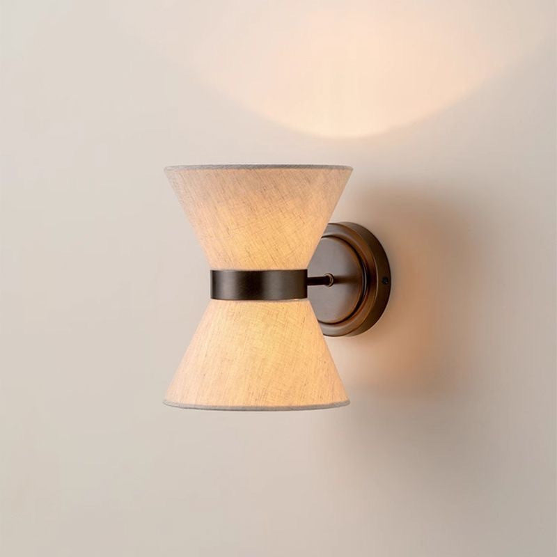 Modern Wabi Sabi Asymmetrical Silk Bedroom Wall Sconce Lamp
