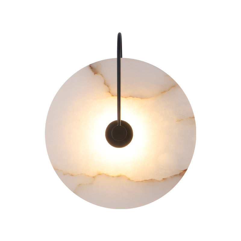 Minimalist Led Marble Wall Lamp With Sleek Geometric Design For Home