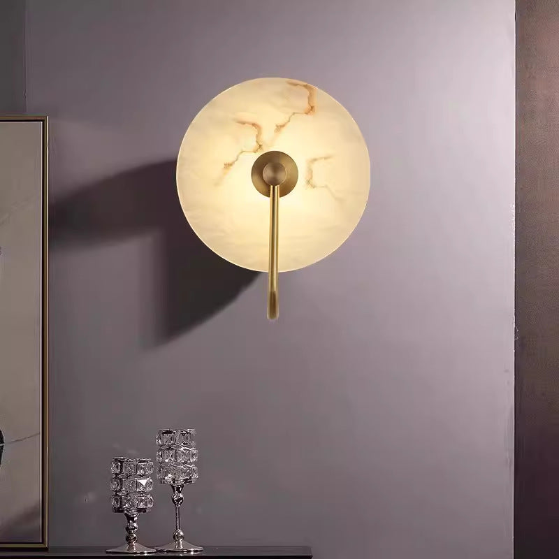 Minimalist Led Marble Wall Lamp With Sleek Geometric Design For Home