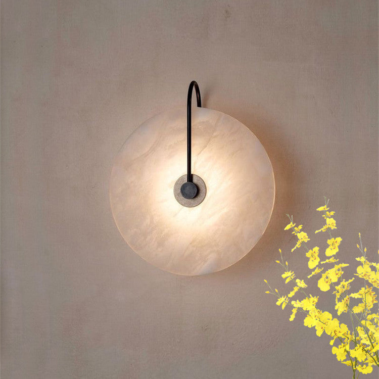 Minimalist Led Marble Wall Lamp With Sleek Geometric Design For Home