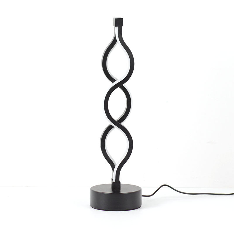 SpiralGlow Dimmable LED Desk Lamp Black Base Modern Spiral Design