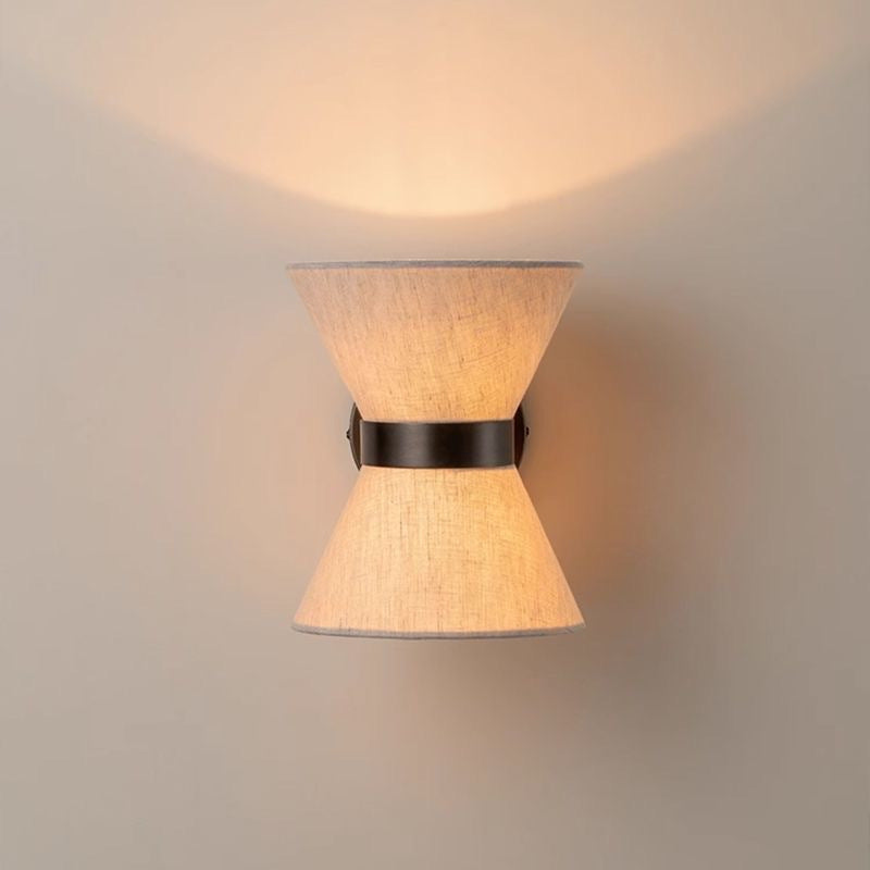 Modern Wabi Sabi Asymmetrical Silk Bedroom Wall Sconce Lamp