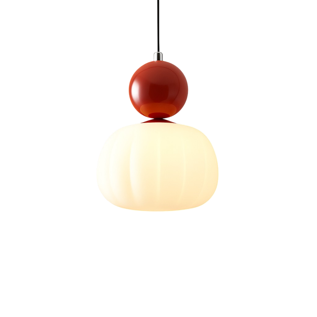 Aurelia Opal Glass Pendant Light With Coloured Sphere Cap Shade