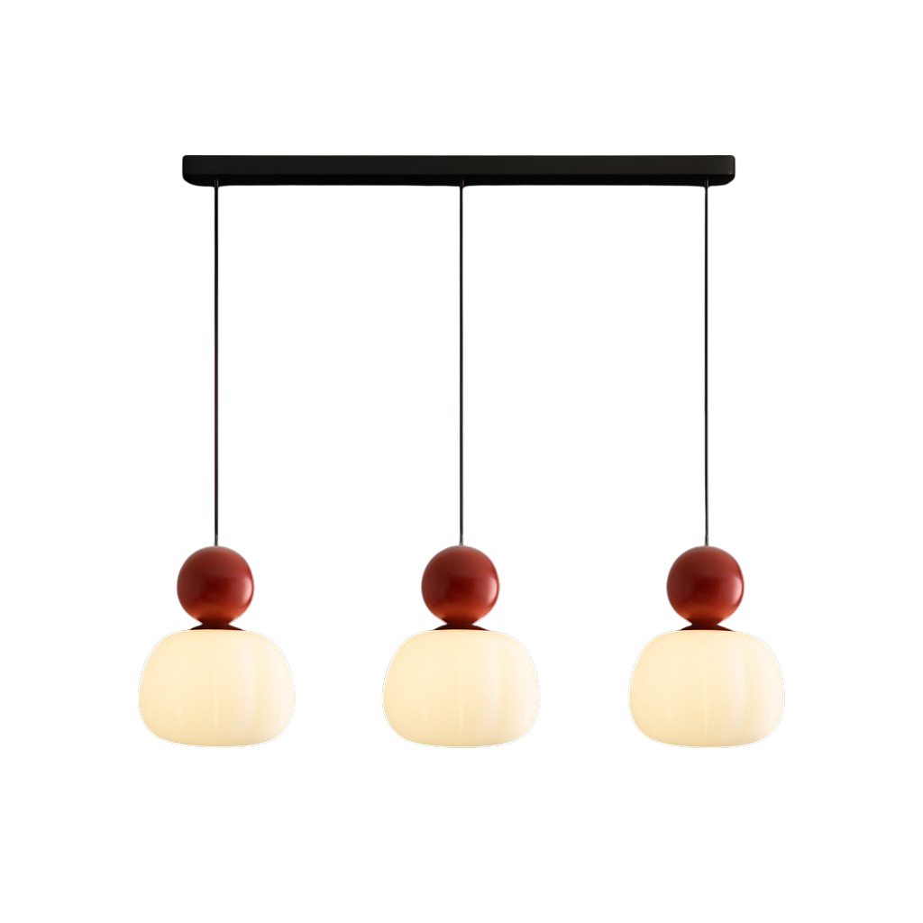 Aurelia Opal Glass Pendant Light With Coloured Sphere Cap Shade