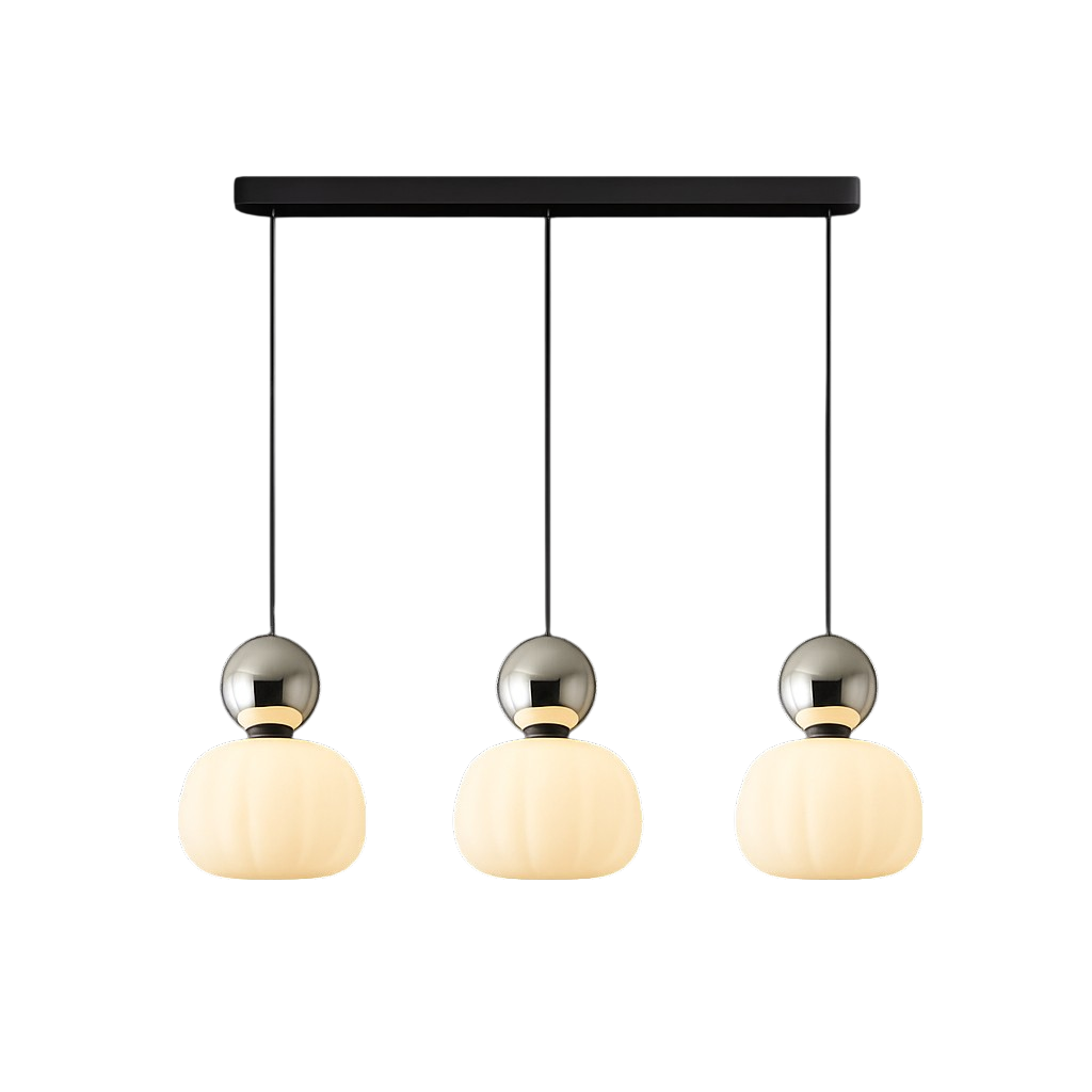 Aurelia Opal Glass Pendant Light With Coloured Sphere Cap Shade